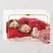 年最高の前金ゴールドフレーム休日フォトカード シーズンカード (正面/裏面)