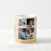 年最高の年の家族の写真シンプルコラージュオレンジ コーヒーマグカップ (中央)