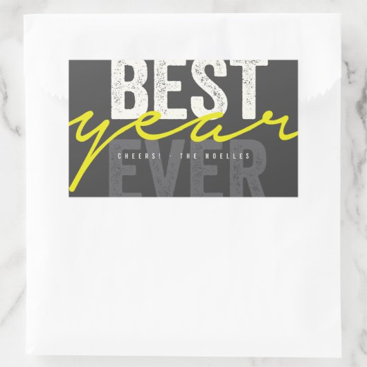 年最高の間手書きスクリプトのモダン休日 長方形シール (バッグ)