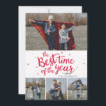 年最高の間Red Plaid Photo Collage シーズンカード<br><div class="desc">年最高のの時間Red Plaid写真コラージュホリデーカードとRed Buffalo Plaid Back</div>