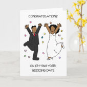 年月日の予結婚定おめでとう カード (黄色い花)