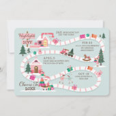 年末のハイライト北極ピンク小妖精や小人ワークショップ シーズンカード (正面)