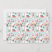 年末のハイライト北極ピンク小妖精や小人ワークショップ シーズンカード (裏面)