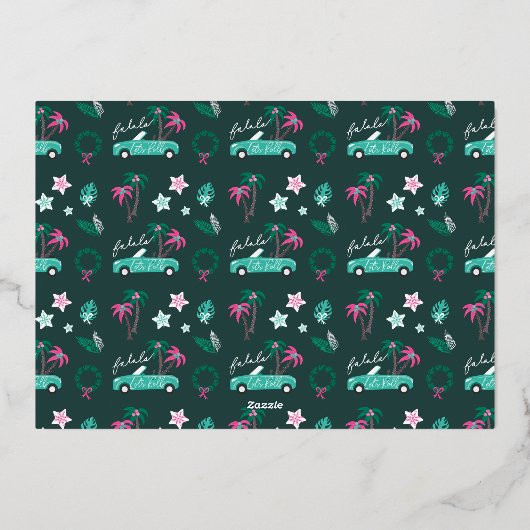 年末のハイライト熱帯クリスマスレッツ転が 箔シーズンカード (裏面)