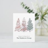 年末のビジネスに輝きを Happy Holidays Trees QRコード ポストカード (スタンド正面)
