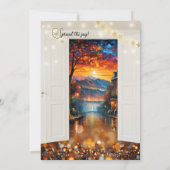 年末の休暇 退職パーティー 招待状 (裏面)