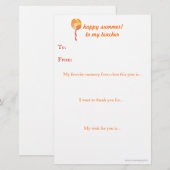 年末の先生への感謝の手紙 (正面/裏面)