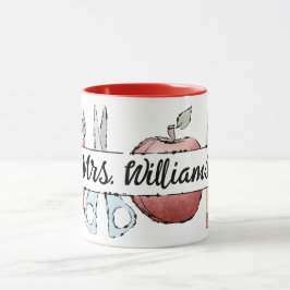 年末の先生評価Apple Doodle マグカップ