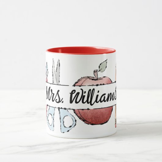 年末の先生評価Apple Doodle マグカップ (中央)