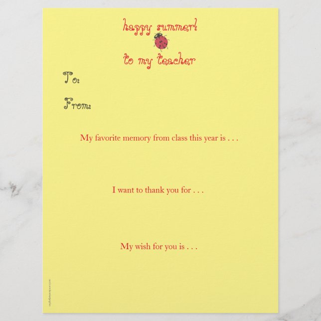 年末の名前入りな先生は-てんとう虫感謝していしています (正面)