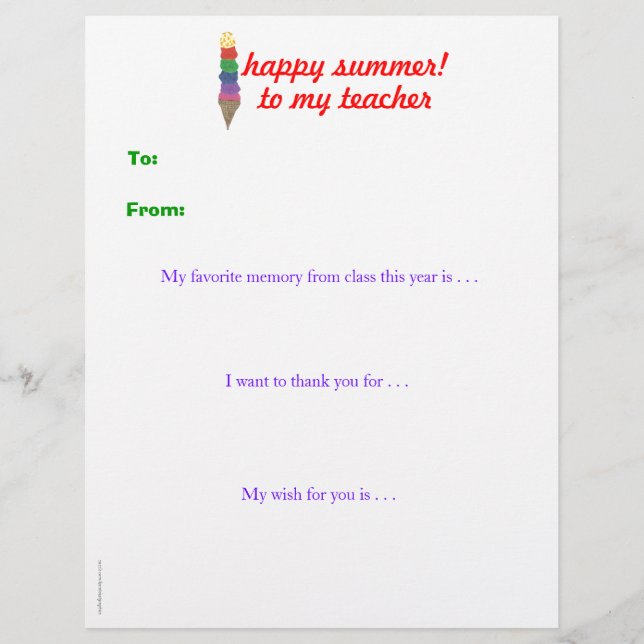 年末の名前入りな先生は-アイスクリーム感謝していしています (正面)