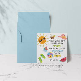 年末の夏の先生サンキューカード 招待状