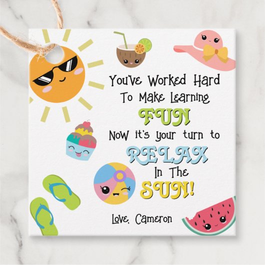 年末の夏先生サンキューラベル フェイバータグ (正面)