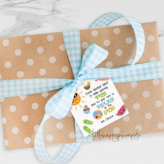 年末の夏先生サンキューラベル フェイバータグ