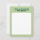 年末の特別なグリーン ノートカード (正面)