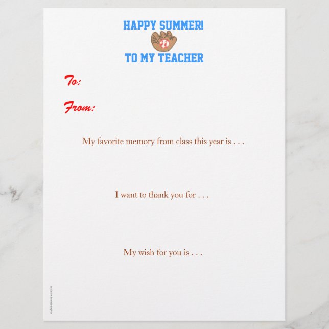 年末パーソナライズされた先生感謝していユー – 野球 (正面)