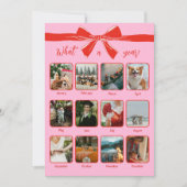 年末ベストショット すばらしい1年 ピンク 赤 フォトコラージュ シーズンカード (正面)
