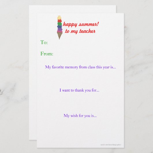 年末先生感謝状 (正面/裏面)