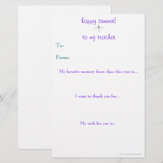 年末先生感謝状 (正面/裏面)