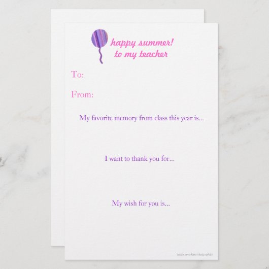 年末先生感謝状 (正面/裏面)