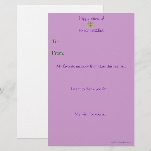 年末先生感謝状 (正面/裏面)