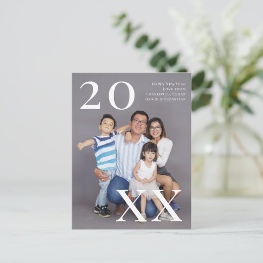 年末写パーソナライズされた真(はがき戻し) ポストカード (スタンド正面)