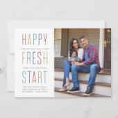 年末年始のお知らせカラフル写真カード シーズンカード (正面)