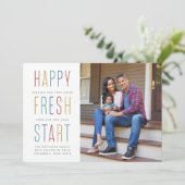 年末年始のお知らせカラフル写真カード シーズンカード (スタンド正面)