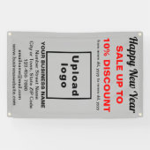 年末年始のグレーバナーの販売 横断幕 (横)