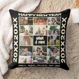 年末年始のフォトコラージュ祖父母ギフト クッション