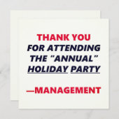 年末年始のホリデーパーティーおもしろいサンキューオフィスのユーモア (正面/裏面)