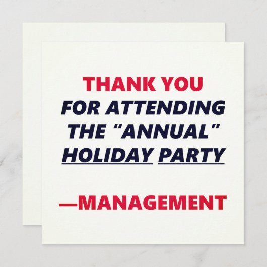 年末年始のホリデーパーティーおもしろいサンキューオフィスのユーモア (正面/裏面)