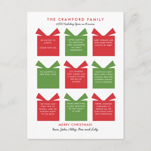 年末年始のレビューのクリスマスポストカード ポストカード (正面)