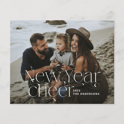 年末年始の写真エレガントアールデコタイポグラフィモダン (正面)