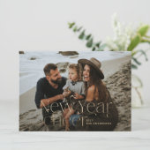 年末年始の写真エレガントアールデコタイポグラフィモダン シーズンカード (スタンド正面)