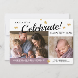 年末年始の写真ベビーガール誕生のお知らせ シーズンカード