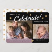 年末年始の写真ベビーガール誕生のお知らせ シーズンカード (正面/裏面)