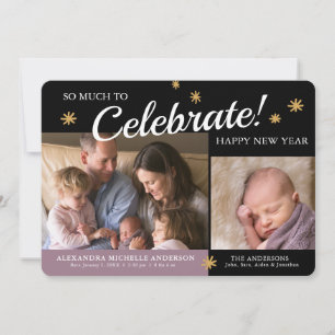 年末年始の写真ベビーガール誕生のお知らせ シーズンカード