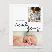 年末年始の写真ベビー発表誕生の状態 シーズンカード (正面/裏面)