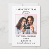 年末年始の写真妊娠のお知らせ 案内状 (正面)