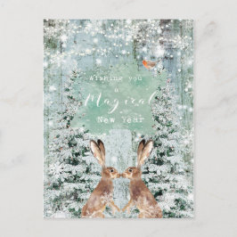 年末年始の冬季ロビンハガキ ポストカード