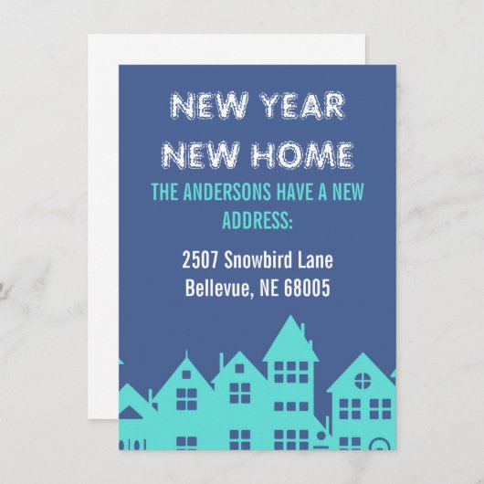 年末年始の引越し発表 案内状 (正面/裏面)