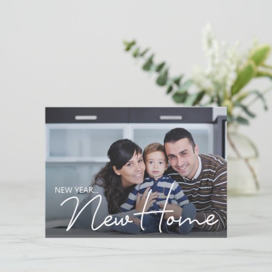 年末年始の新しいホームファミリーの写真の新しいアドレス シーズンカード (スタンド正面)