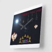 年末年始の時計 スクエア壁時計 (傾斜)