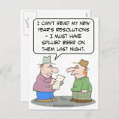 年末年始の決議案がこぼれた シーズンポストカード (正面/裏面)