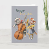 年末年始の猫たちのグリーティングカード カード (正面)