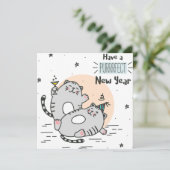 年末年始の猫ホリデーカード シーズンカード (スタンド正面)