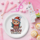 年末年始の猫 ペーパープレート (パーティー)