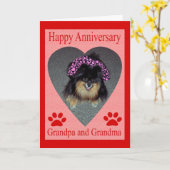 年末年始の祖父母 カード (黄色い花)