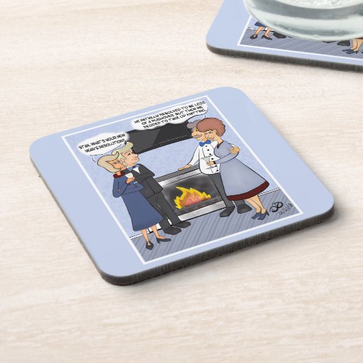 年末年始の解像おもしろい懸命プラスチックコースター コースター (左側)